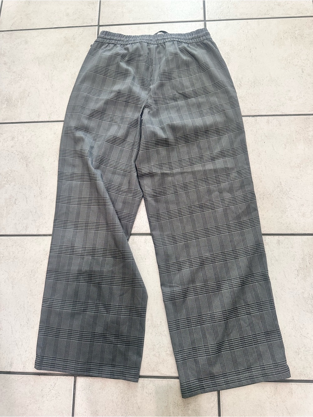 Gap mid rise twill Gray Plaid Wide-Leg Drawstring Pants petite small - Picture 2 of 10
